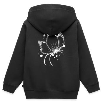 Schmetterling Schmetterling Blumenmuster - Kinder Premium Organic Zip Hoodie - Schwarz - Hinten - AI Model Kid Male (0cm)