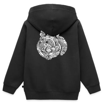 Hamster Hamster Blumenmuster - Kinder Premium Organic Zip Hoodie - Schwarz - Hinten - AI Model Kid Male (0cm)