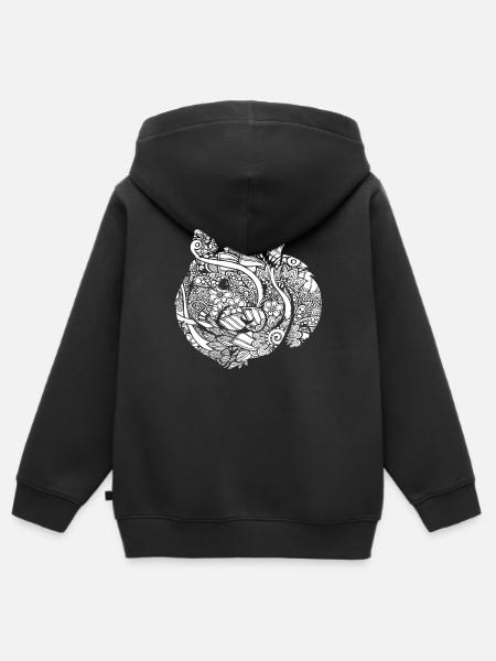 Hamster Hamster Blumenmuster - Kinder Premium Organic Zip Hoodie - Schwarz