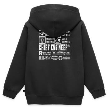 Offres d'emploi Chief Engineer Chief Engineer - Sweat Premium à capuche zippé enfant bio - noir - Dos - AI Model Kid Male (0cm)