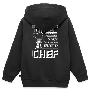 Chefkoch ist meine Leidenschaft - Kinder Premium Organic Zip Hoodie - Schwarz - Hinten - AI Model Kid Male (0cm)