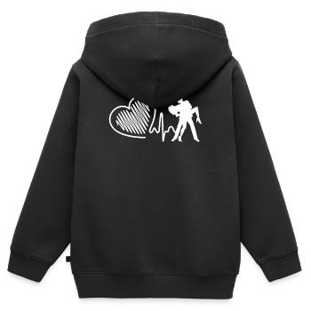 Tänzer Tänzer Herzschlag - Kinder Premium Organic Zip Hoodie - Schwarz - Hinten - AI Model Kid Male (0cm)