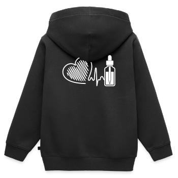 Huile essentielle Huile essentielle Heartbeat - Sweat Premium à capuche zippé enfant bio - noir - Dos - AI Model Kid Male (0cm)