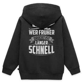 Segelflugzeuge - Kinder Premium Organic Zip Hoodie - Schwarz - Hinten - AI Model Kid Male (0cm)