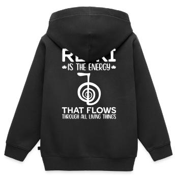Reiki Spirituell - Reiki Meister - Kinder Premium Organic Zip Hoodie - Schwarz - Hinten - AI Model Kid Male (0cm)