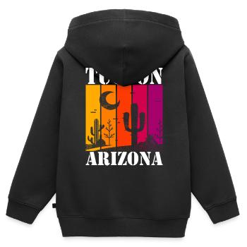 Tucson Arizona - Kinder Premium Organic Zip Hoodie - Schwarz - Hinten - AI Model Kid Male (0cm)