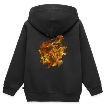 Herbst - Kinder Premium Organic Zip Hoodie - Schwarz - Hinten - AI Model Kid Male (0cm)