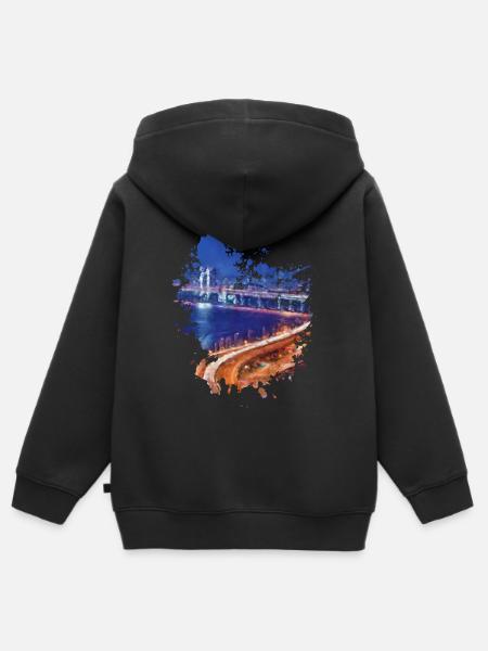 Highway - Kinder Premium Organic Zip Hoodie - Schwarz