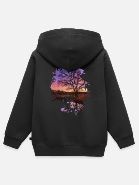 Sonnenuntergang - Kinder Premium Organic Zip Hoodie - Schwarz