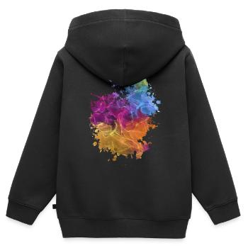 Kunst - Kinder Premium Organic Zip Hoodie - Schwarz - Hinten - AI Model Kid Male (0cm)