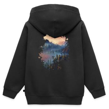 Landschaft - Kinder Premium Organic Zip Hoodie - Schwarz - Hinten - AI Model Kid Male (0cm)