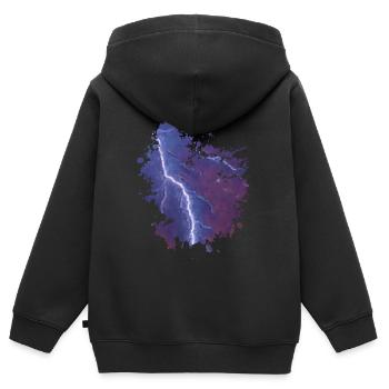 Blitz - Kinder Premium Organic Zip Hoodie - Schwarz - Hinten - AI Model Kid Male (0cm)