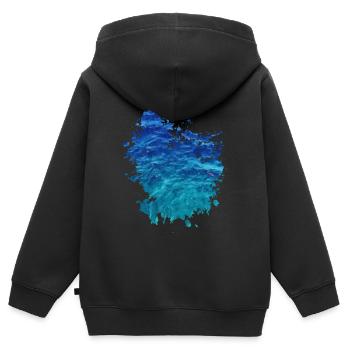 Wasser - Kinder Premium Organic Zip Hoodie - Schwarz - Hinten - AI Model Kid Male (0cm)