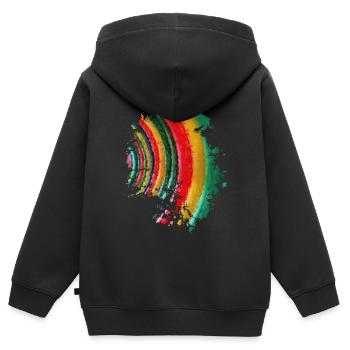 Farbe - Kinder Premium Organic Zip Hoodie - Schwarz - Hinten - AI Model Kid Male (0cm)