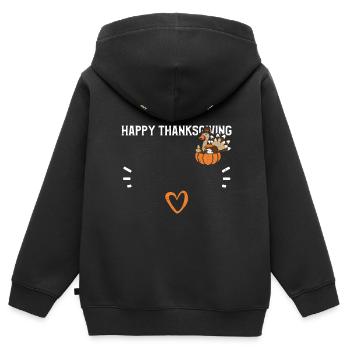 Happy Thanksgiving - Thanksgiving - Kids Premium Organic Zip-up Hoodie - black - Back - AI Model Kid Male (0cm)