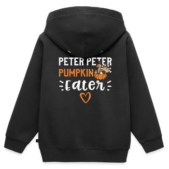Peter Peter Mangeur de citrouilles - Sweat Premium à capuche zippé enfant bio - noir - Dos - AI Model Kid Male (0cm)