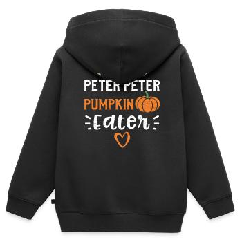 Peter Peter Mangeur de citrouilles - Sweat Premium à capuche zippé enfant bio - noir - Dos - AI Model Kid Male (0cm)