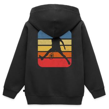 Tennisspieler Tennisschläger Tennisplatz Geschenk - Kinder Premium Organic Zip Hoodie - Schwarz - Hinten - AI Model Kid Male (0cm)