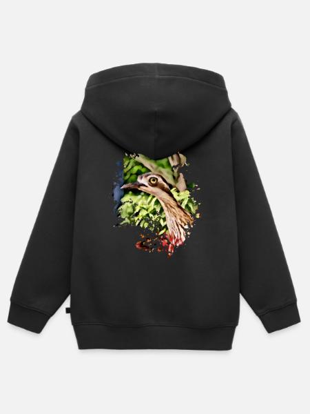 Komischer Vogel - Kinder Premium Organic Zip Hoodie - Schwarz