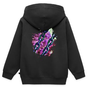 Ketten - Kinder Premium Organic Zip Hoodie - Schwarz - Hinten - AI Model Kid Male (0cm)
