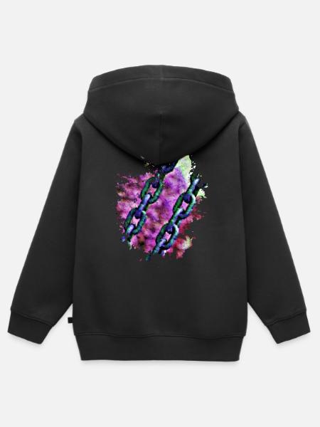 Ketten - Kinder Premium Organic Zip Hoodie - Schwarz