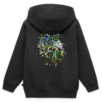 Graffiti - Kinder Premium Organic Zip Hoodie - Schwarz - Hinten - AI Model Kid Male (0cm)
