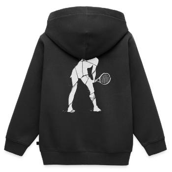 Tennis Tennisspielerin Frau Sport Match Verein Fan - Kinder Premium Organic Zip Hoodie - Schwarz - Hinten - AI Model Kid Male (0cm)