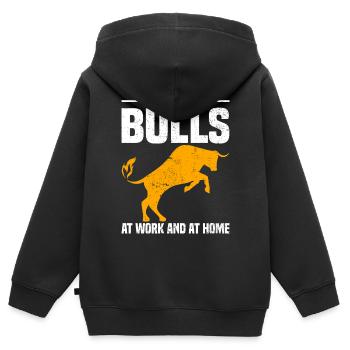 Cowboy - Kinder Premium Organic Zip Hoodie - Schwarz - Hinten - AI Model Kid Male (0cm)
