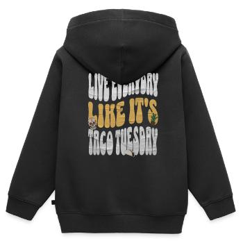 Taco - Sweat Premium à capuche zippé enfant bio - noir - Dos - AI Model Kid Male (0cm)