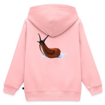 Nacktschnecke - Kinder Premium Organic Zip Hoodie - Rosa - Hinten - AI Model Kid Female (0cm)