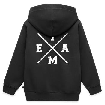 équipe - Sweat Premium à capuche zippé enfant bio - noir - Dos - AI Model Kid Male (0cm)