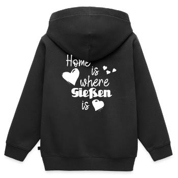 Zuhause in Gießen - Home is where Gießen is - Kinder Premium Organic Zip Hoodie - Schwarz - Hinten - AI Model Kid Male (0cm)