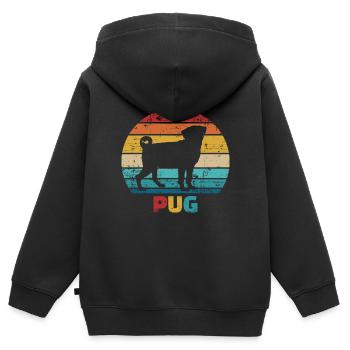 Mops - Kinder Premium Organic Zip Hoodie - Schwarz - Hinten - AI Model Kid Male (0cm)
