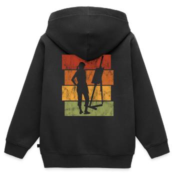 art artiste artiste peintre peintre rétro - Sweat Premium à capuche zippé enfant bio - noir - Dos - AI Model Kid Male (0cm)