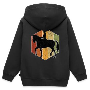 Dressur Dressurreiten Dressurreiter Reiten Pferd - Kinder Premium Organic Zip Hoodie - Schwarz - Hinten - AI Model Kid Male (0cm)