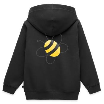 Abeille - Sweat Premium à capuche zippé enfant bio - noir - Dos - AI Model Kid Male (0cm)