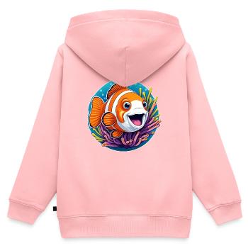 laughing clownfish and sea anemone - Kids Premium Organic Zip-up Hoodie - rose - Back - AI Model Kid Female (0cm)