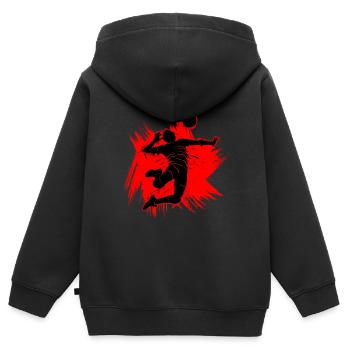 handball - Sweat Premium à capuche zippé enfant bio - noir - Dos - AI Model Kid Male (0cm)