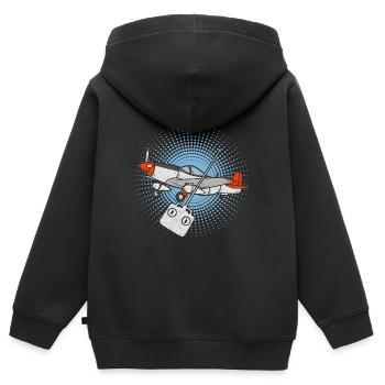 Pilote RC | Modèle de vol | modèle - Sweat Premium à capuche zippé enfant bio - noir - Dos - AI Model Kid Male (0cm)