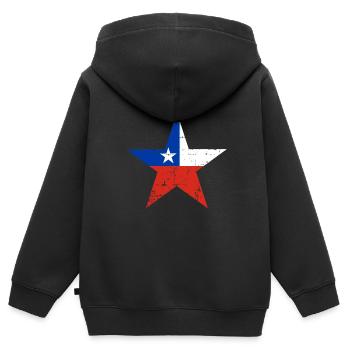 Chile - Kinder Premium Organic Zip Hoodie - Schwarz - Hinten - AI Model Kid Male (0cm)