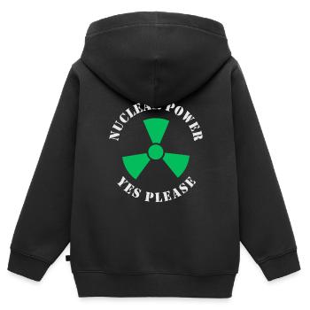 L’énergie nucléaire, oui s’il vous plaît, l’énergie nucléaire - Sweat Premium à capuche zippé enfant bio - noir - Dos - AI Model Kid Male (0cm)