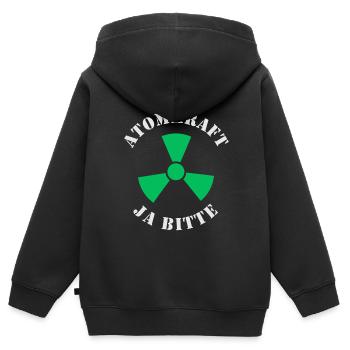 Atomkraft, Ja bitte - Kinder Premium Organic Zip Hoodie - Schwarz - Hinten - AI Model Kid Male (0cm)