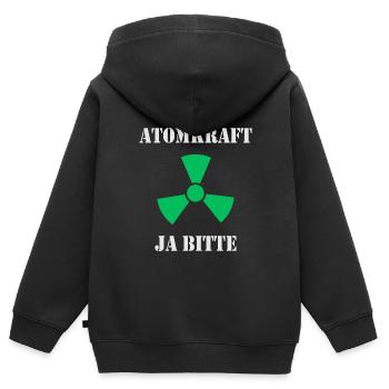 Atomkraft, Ja bitte - Kinder Premium Organic Zip Hoodie - Schwarz - Hinten - AI Model Kid Male (0cm)