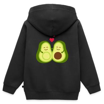 avocado - Kids Premium Organic Zip-up Hoodie - black - Back - AI Model Kid Male (0cm)