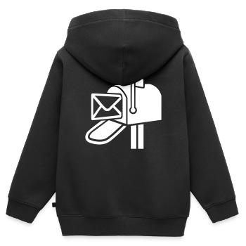 boîte aux lettres - Sweat Premium à capuche zippé enfant bio - noir - Dos - AI Model Kid Male (0cm)