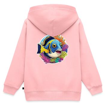 Colorful coral fish and sea anemones - Kids Premium Organic Zip-up Hoodie - rose - Back - AI Model Kid Female (0cm)