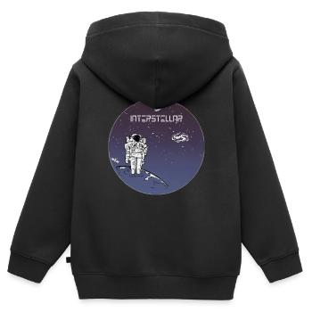 Interstellaire astronaute en orbite - Sweat Premium à capuche zippé enfant bio - noir - Dos - AI Model Kid Male (0cm)