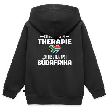 Südafrika - Kinder Premium Organic Zip Hoodie - Schwarz - Hinten - AI Model Kid Male (0cm)