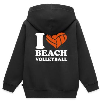 Beachvolleyball - Kinder Premium Organic Zip Hoodie - Schwarz - Hinten - AI Model Kid Male (0cm)