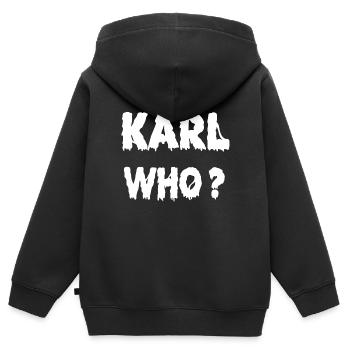 Karl Who? - Kids Premium Organic Zip-up Hoodie - black - Back - AI Model Kid Male (0cm)
